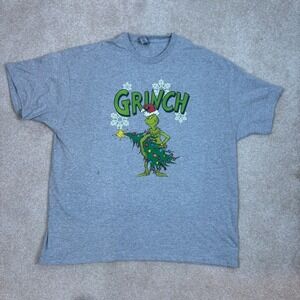 The Grinch Christmas‎ Tree T Shirt Men's 2XL Grey Heavy Cotton NWOT